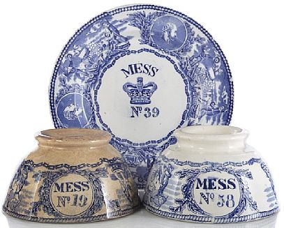 british royal navy 19th century mess plates and mess bowls