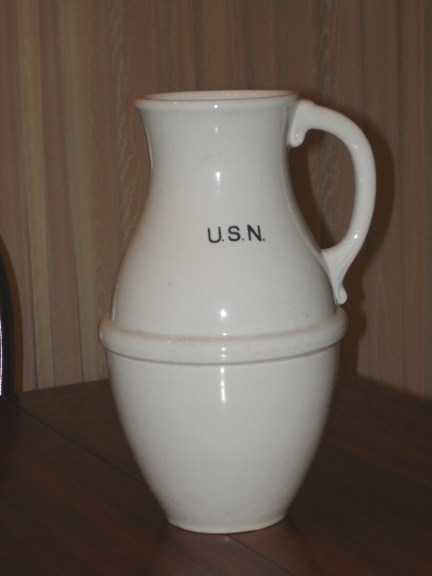 US Navy Enlisted China Pitcher ca late 1870's to early 1900