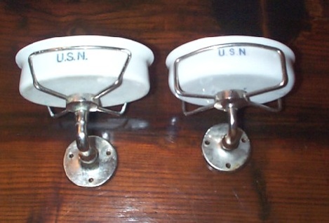 usn soap dishes with metal wire mounting brackets