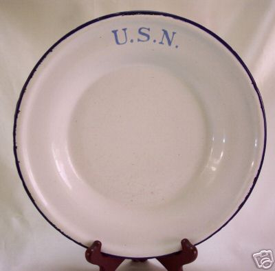 US Navy Enlisted Porcelain Plate ca late 1860's to early 1890