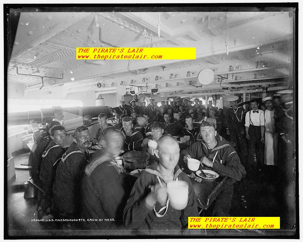 1896-1901 USS Massachusetts Crews Mess in Gun Room - #021