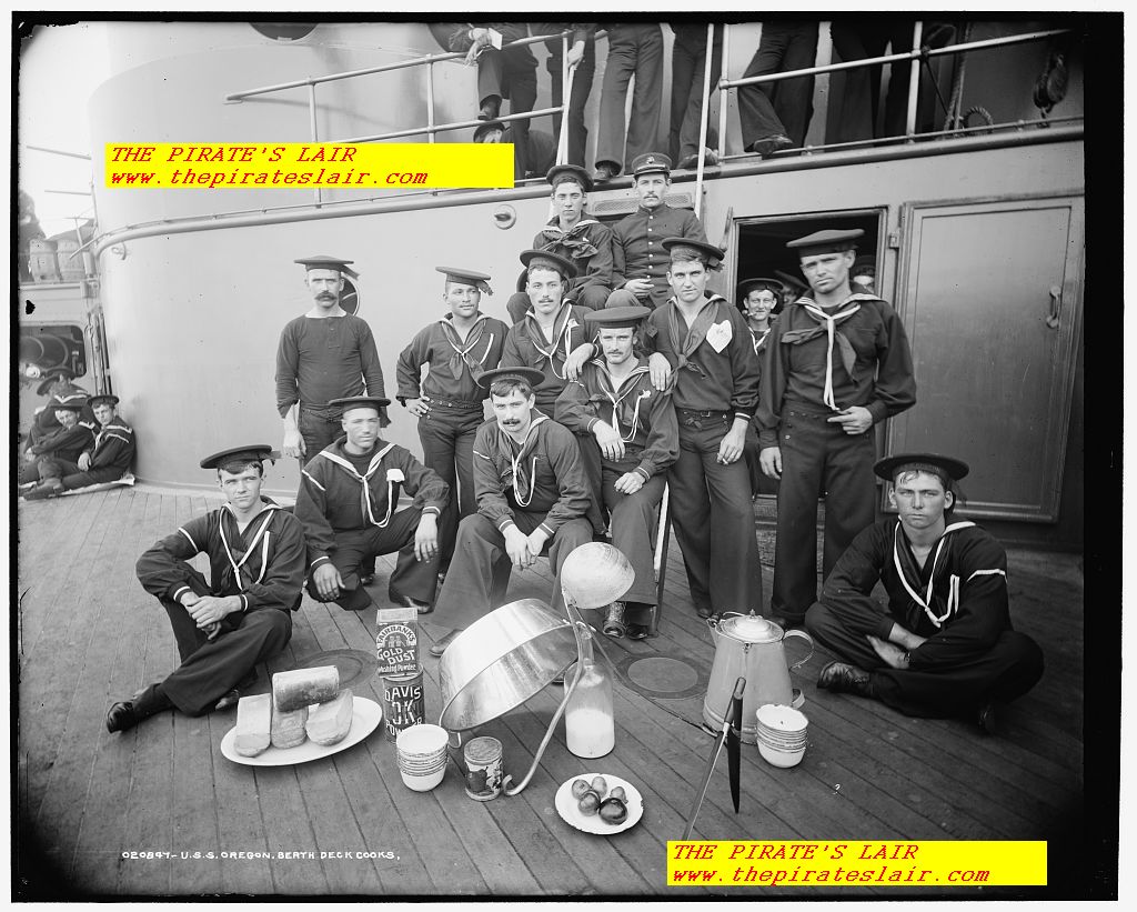 1896-1901 USS Oregon Berth Cooks on Deck - #026