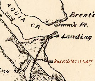 aquia landing, aquia creek burnsides wharf map