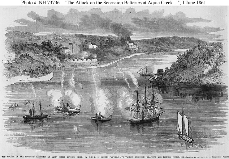 aquia landing, aquia creek confederate canon artillery batteries gun boat battle