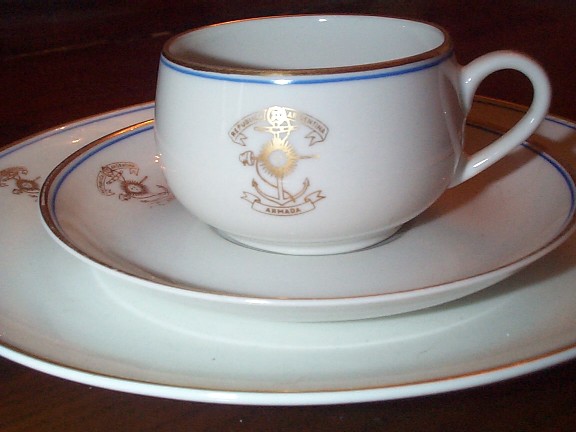 argentinian navy cup, saucer, small plate wardroom china 