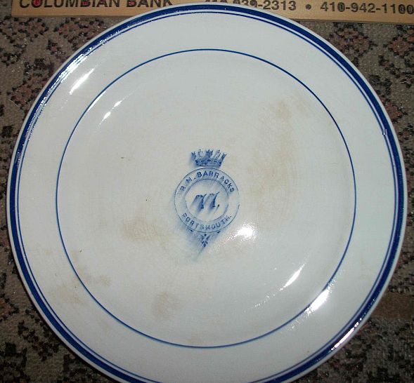 british navy mess plate, plain pattern no 77
