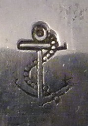 small butter spreader, silverplate with fouled anchor