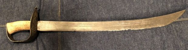 Colonial American or British Naval Cutlass with Bone Grip Figure 8 Grip early-mid 1700s