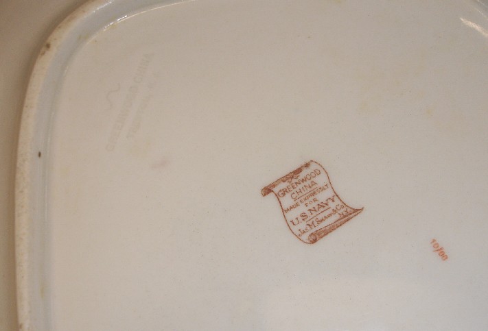 department of navy seal candy dish reception plate dated 1906