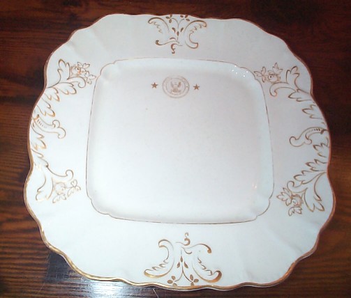 Square Candy Dish or Receiving Plate Dated 1909