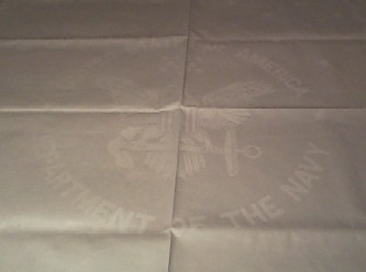 military table linen with u.s. navy seal and anchor